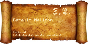 Barabit Meliton névjegykártya